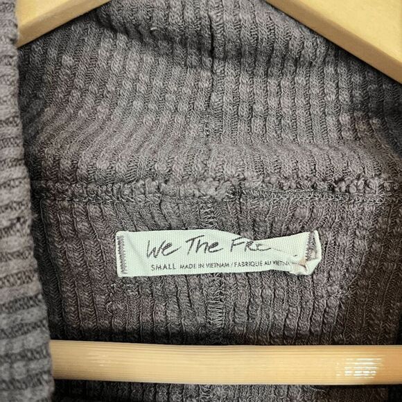 Free People Horseshoe Brown Moon Daisy Turtleneck Ribbed Knit Top Women's Small - Picture 6 of 6